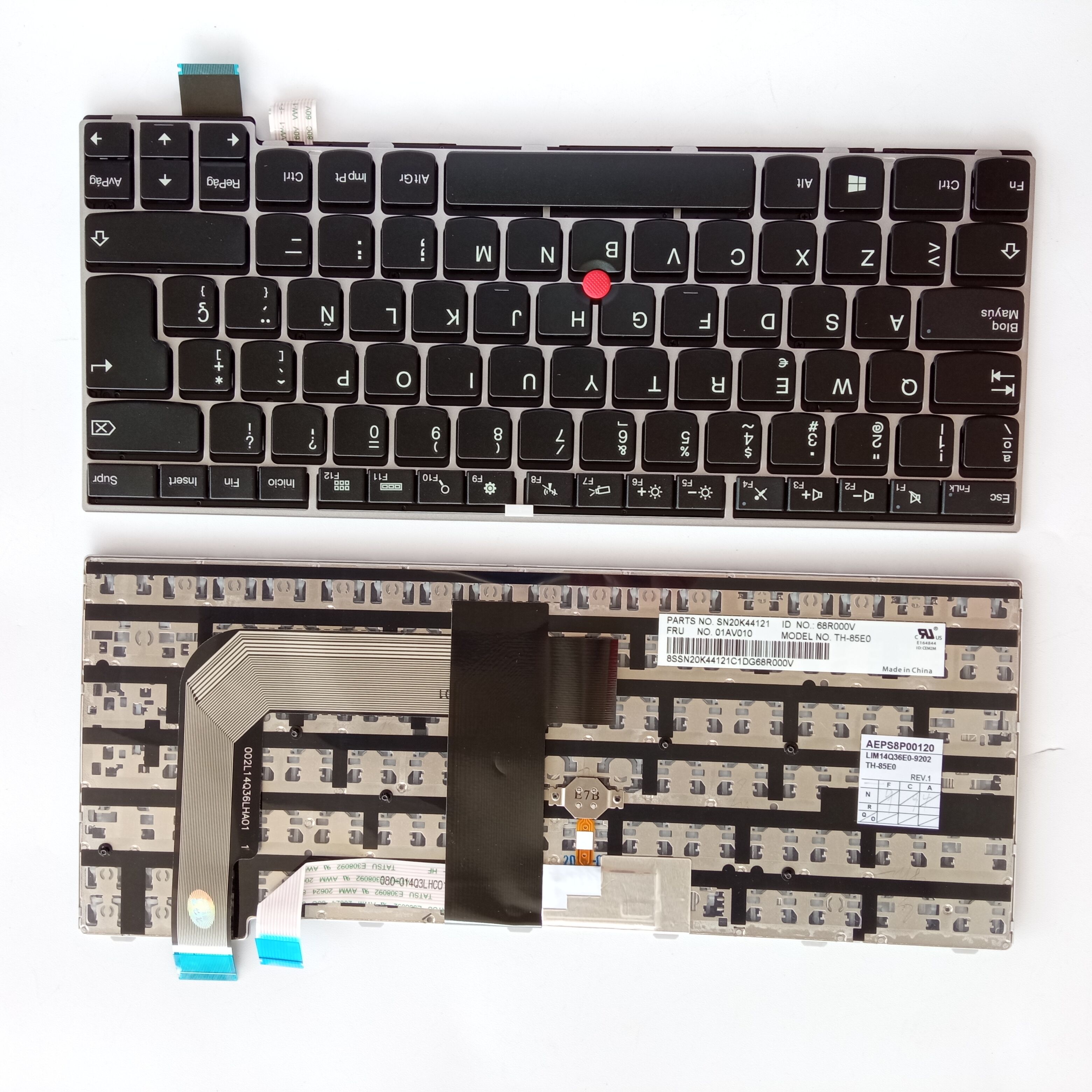 Picture of Laptop Spanish keyboard forNew Replacement Laptop Keyboard For IBM T460S/S2 SILVER FRAME BLACK With Point Sp Layout